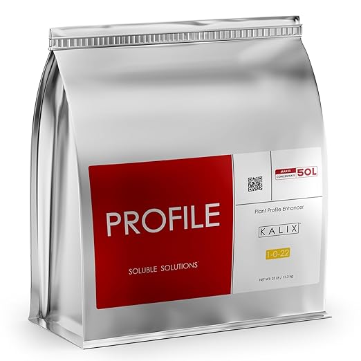 KALIX Profile 1-0-22 Bloom Finisher | High-Potassium Water-Soluble Fertilizer for Late-Stage Flowering &amp Ripening | Clean Plant Supplement for Soil Hydro &amp Drip Systems | 25lb