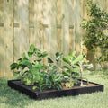 Garden Raised Bed Black Steel 39.4x39.4x7.3 in Durable Outdoor Planter for Vegetables Herbs Flowers Square Design