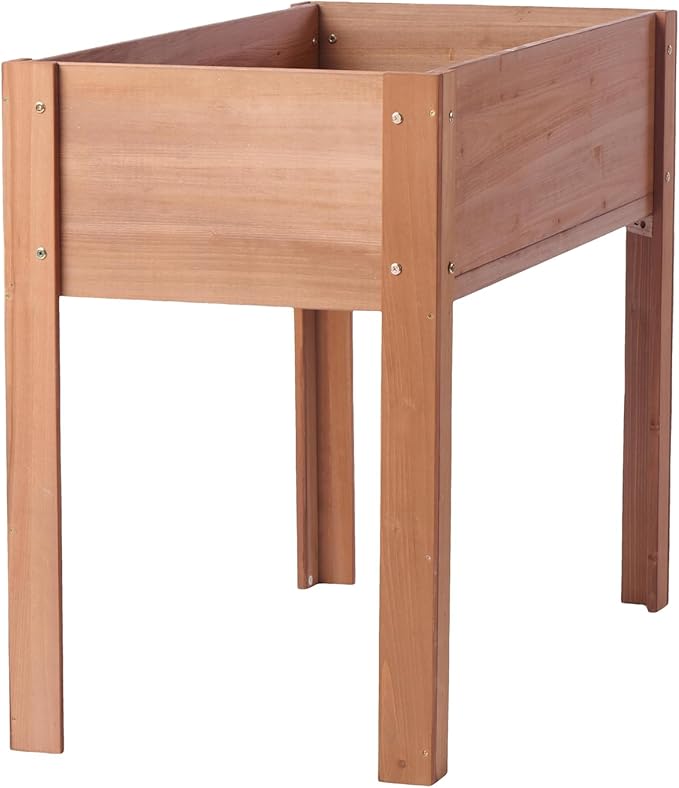 Raised Garden Bed with Legs Elevated Wooden Planter Box for Outdoor Plants Flowers Fruits Vegetable Herb Growing