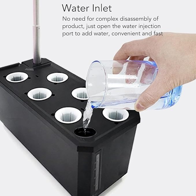 Hydroponics Grow System EasytoUse 100-240V Automatic LED Light Control Hydroponics Grow Machine for Kitchen (Black)
