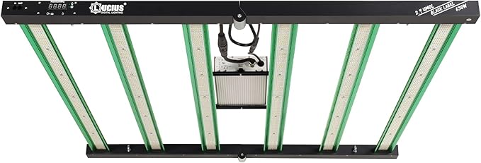 Lucius 630W LED Grow Light with LED DisplayLM281B Diodes Full Spectrum Grow Lamp for Indoor Plants 1827 μmol/s 2.9μmol/J Coverage Dimmable 0–100% Ideal for Greenhouse Grow Tents100-277V