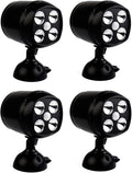 cjc Outdoor Motion Light Motion Sensor Spotlight Wireless Battery Operated Weatherproof Wall LightLighting for Patio Garden Garage Pathway-16W 600 Lumens 4 LED Security Lights (4 Pack)