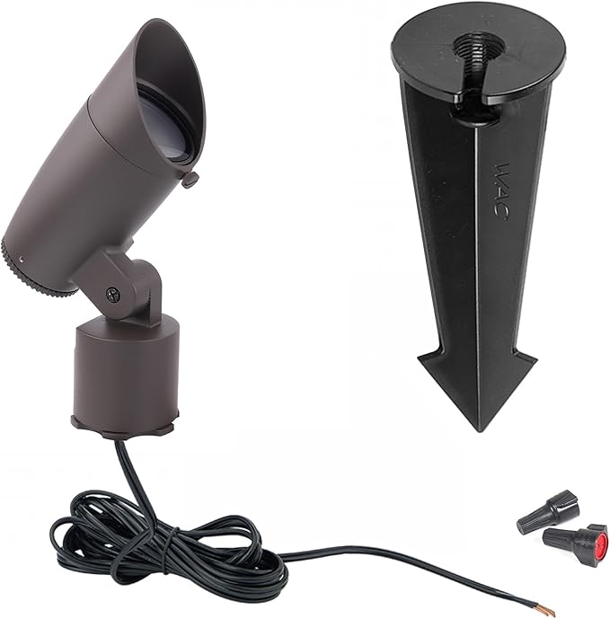 WAC Lighting LED 12V Colorscaping Smart App Controllable Landscape Lighting with RGBWW Color Changing and Tunable White Accent 15W Spot Light with Adjustable Beam Angle in Solid Brass Coated in Bronze