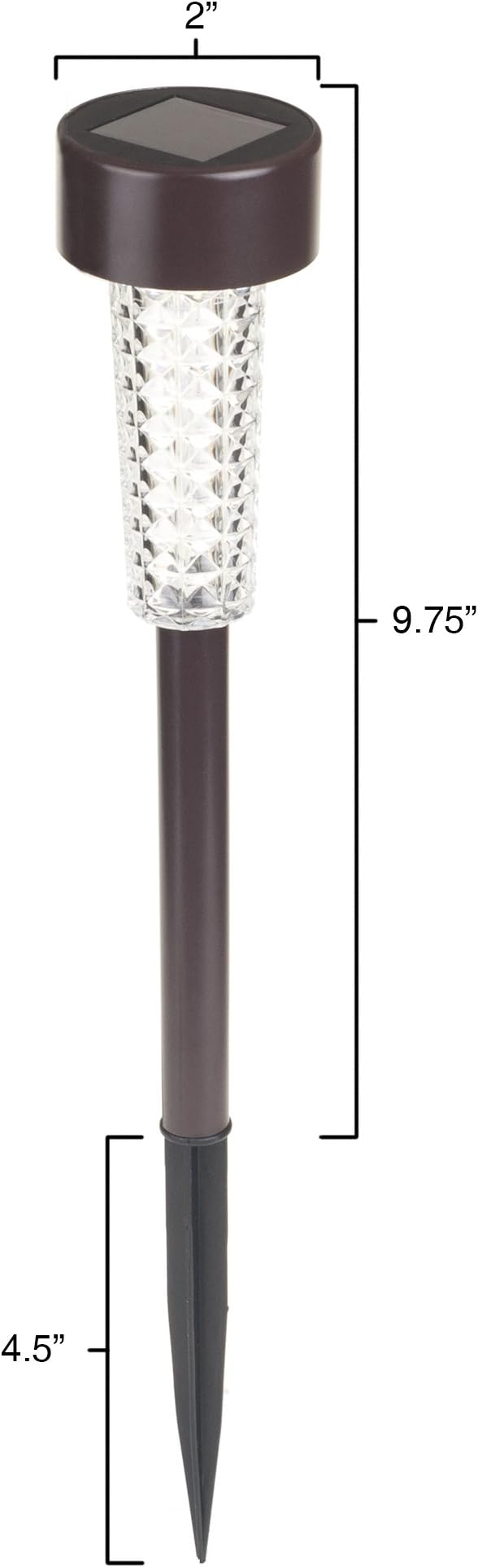 Pure Garden Solar Powered Lights (Set of 6)- LED Outdoor Stake Spotlight Fixture for Gardens Pathways and Patios Bronze (Pack of 2)