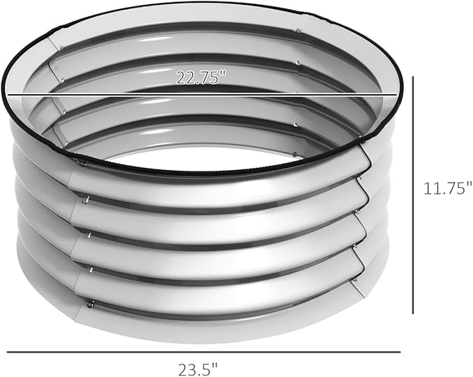 Galvanized Raised Garden Bed Set of 2 Silver - Grow Flowers Herbs Vegetables Outdoor Plants
