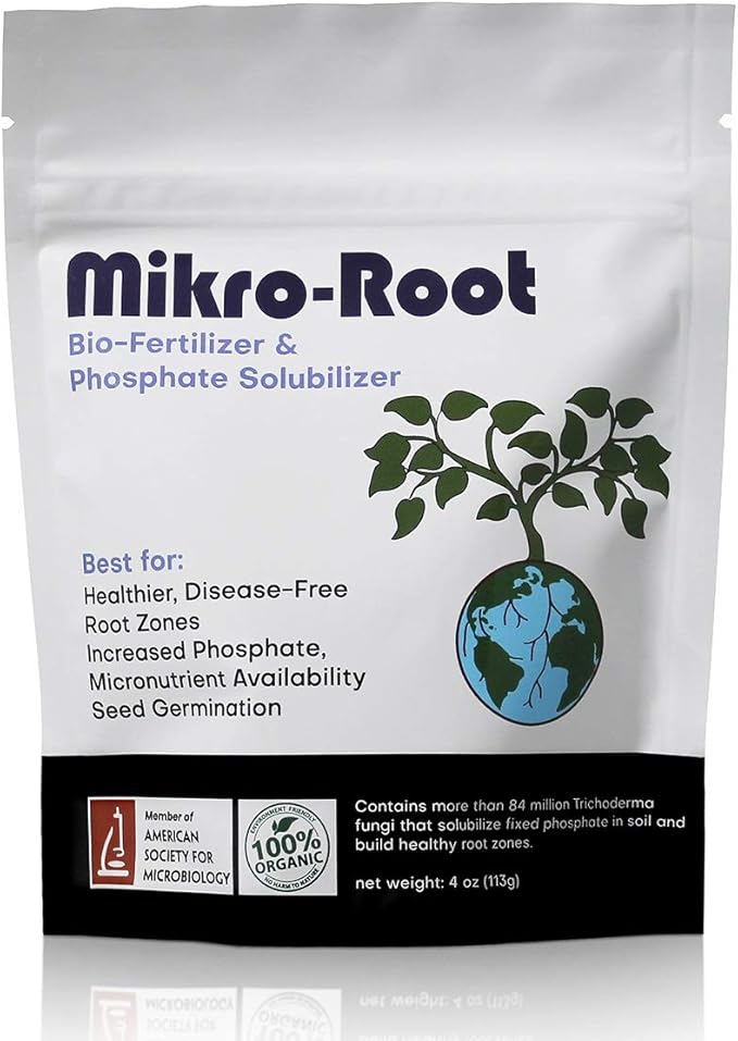 Mikro-Root Trichoderma Fungi for Healthier Root Management. Solubilize Fixed Phosphate in The Soil to be readily Available to Plants (4 oz)