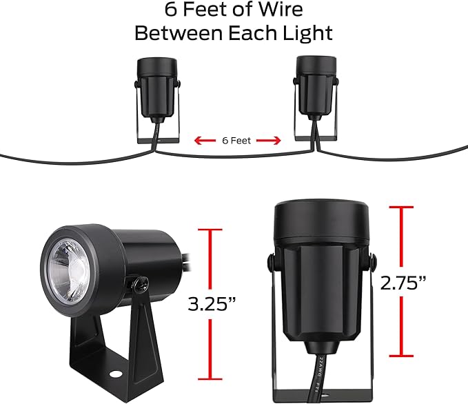 Monster Smart Outdoor RGB+IC+WW Spotlights 2 Pack Dimmable LEDs Sound Reactive IP44 Water &amp Weather Resistant Compatible with Alexa Siri Google Home Monster App Razer Chroma Voice Control