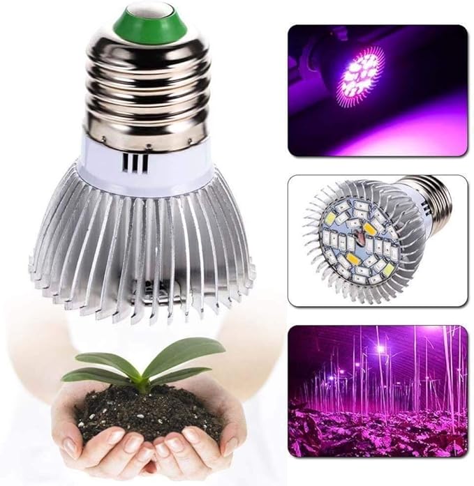 LED Grow Light Bulbs (4 Pack)28WAC85-265VE27 Base Light BulbsFull Spectrum Plant Bulbs Indoor Plant Growing Lights Lamp for Vegetable Greenhouse Hydroponic