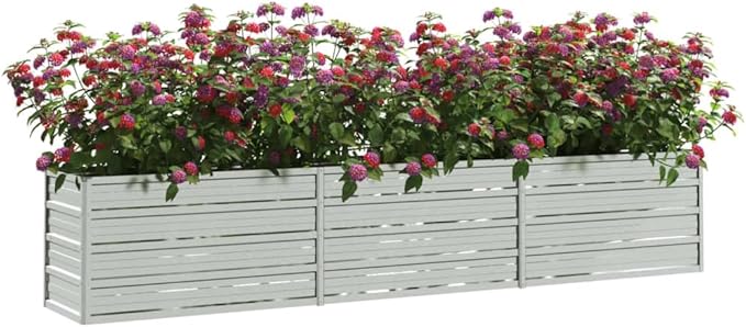 Garden Raised Bed 94.5x15.7x17.7 Galvanized Steel Silver7.28 KG316889