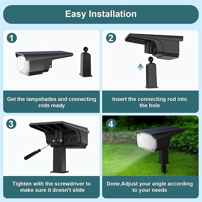 Solar Spot Lights OutdoorAdjustable 2 in 1 USB &amp Solar Powered IP65 Waterproof Landscape Spotlights3 Modes Solar Outdoor Lights for Yard Garden Porch PatioWhite light2 pcs (Warm Light 4 pcs)