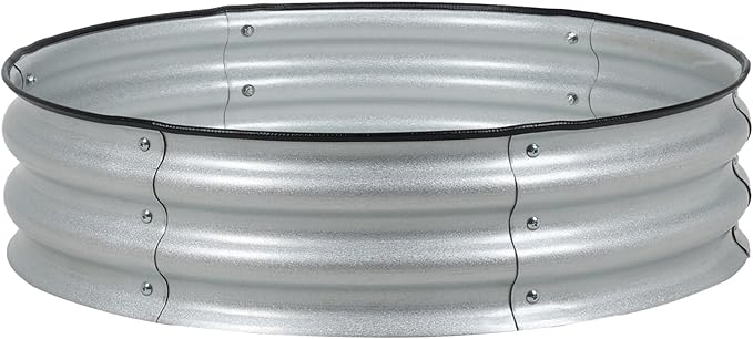 BPS Metal Raised Garden Bed 2.5FT Diameter Galvanized Planter Raised Garden Boxes for Flower Planters Vegetables Herb