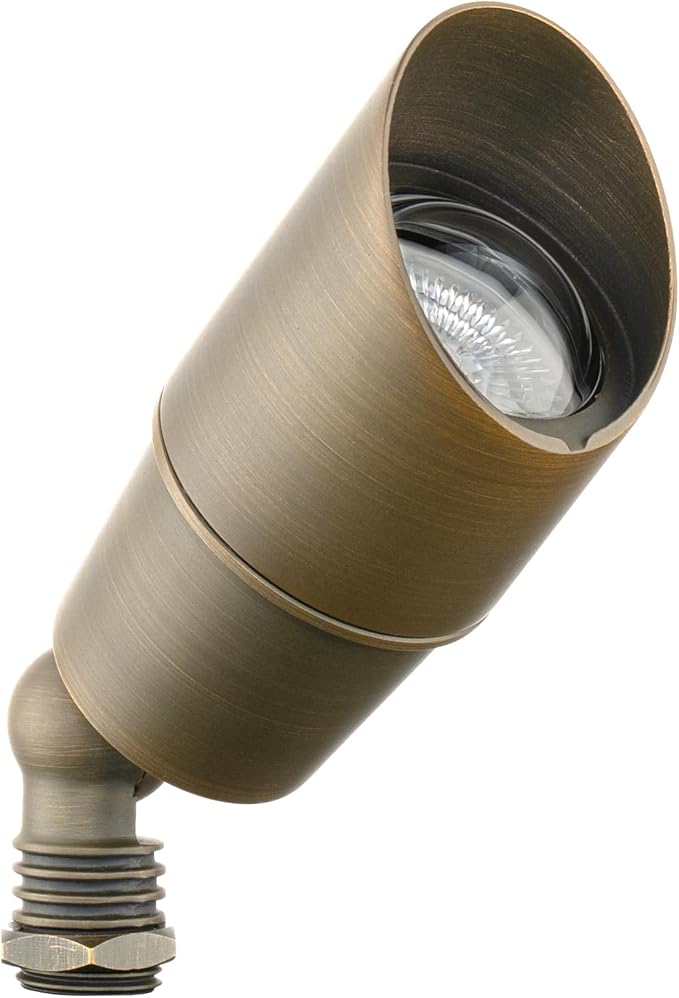 Amped Landscape Lighting 12V Accent Spot Light with MR16 Socket in Aged Brass Solid Copper Enhanced Protection for Coastal Environments