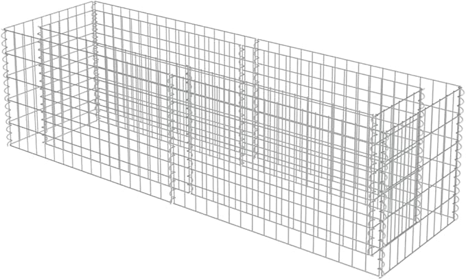 SKM Gabion Raised Gabion Raised Bed Galvanised Steel 70.9x19.7x19.7