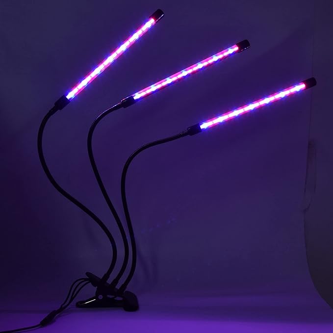 USB Grow Lamp for Indoor Plants | 5V Adjustable Gooseneck with Auto Timer | Clip On Plant Lamp for Hydroponics/Succulents/Seedlings | 3 Illumination Modes 360° Flexible Neck