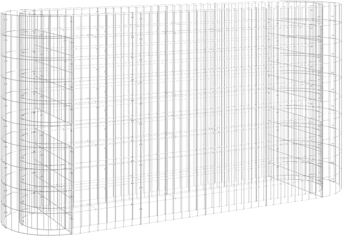 Galvanized Metal Gabion Planter Box 74.8x19.7x39.4 Large Outdoor Gardening Beds for Vegetables and Flower Plant