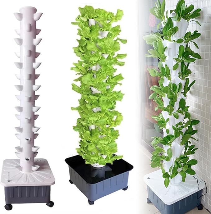 45-Plant Hydroponics Growing System Vertical Garden Planter Hydroponic Grow Ki Soilless Hydroponic Tower Grow System for Herbs &amp Vegetables