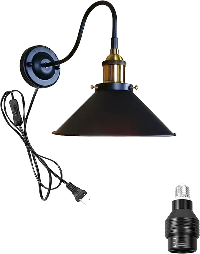 Hook Mounted Plant Light Full Spectrum 4500K 10W Adjusted Light Beam Range 15-60° Wall Lamp Industrial Style for Flowers Growing Indoor Plants