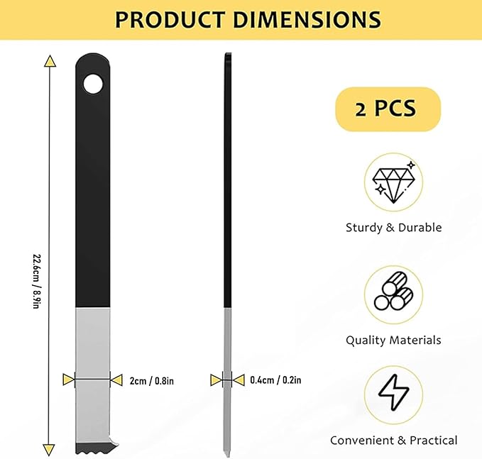 2Pcs Paver Puller Paver Extractor Tool Heavy Duty Paver Puller Tool Set - Paver Extractor with Joint Scraper and Micro Teeth for Easy Garden Brick and Block Replacement