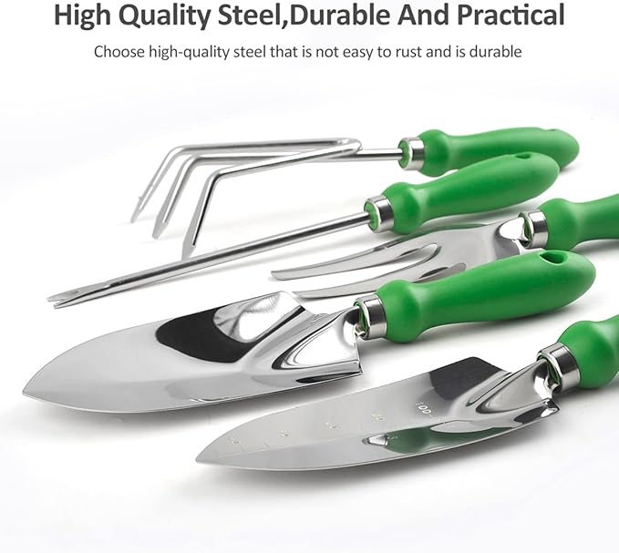 Garden Tool Set Outdoor Heavy Duty Gardening Work Set with Ergonomic Handle and Tool Storage Bag