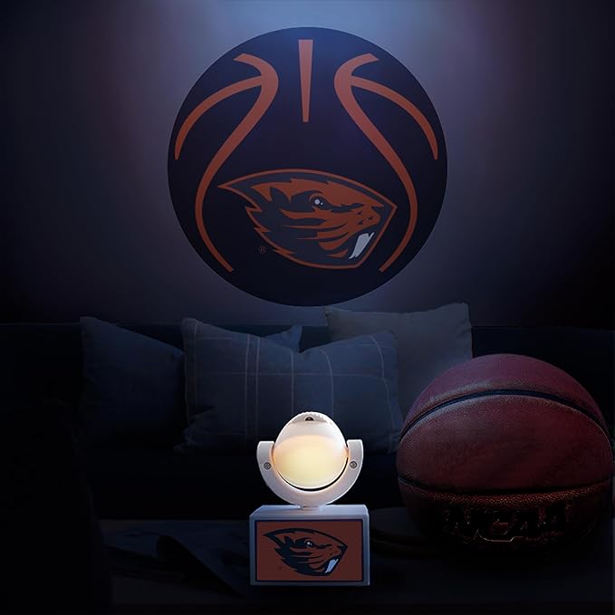 Sporticulture NCAA American Football Oregon State Beavers - Adjustable Led Mini Spotlight Projector with 6 Team Logo Designs - Portable &amp Rechargeable Spotlight - Battery-Operated - 4.375” x 3.125