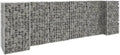 Galvanized Steel H-Shaped Gabion Planter Raised BedOutdoor Garden Galvanized Steel Wire Mesh Grid Stone Wall Flower Raised Bed for Vegetables Flowers Plants 102.4x15.7x31.5 -AA