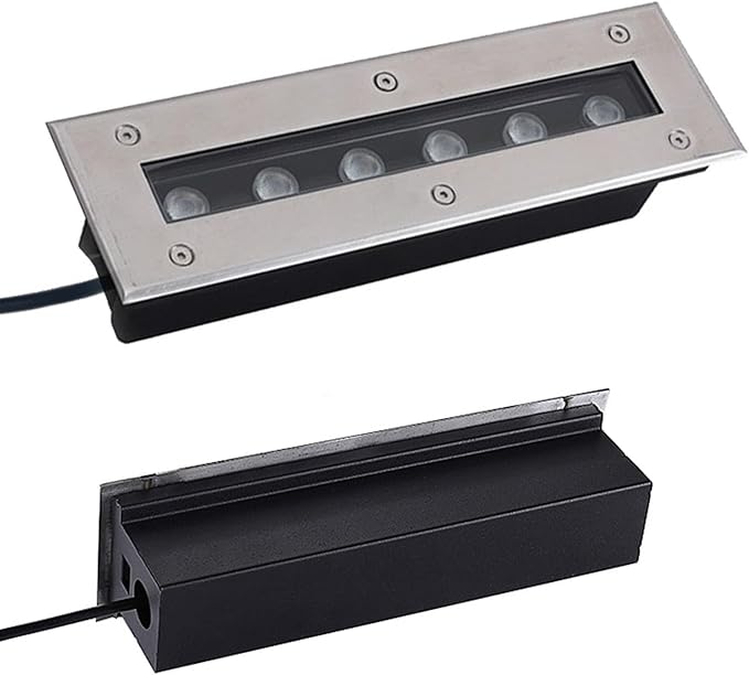 Rectangular LED Recessed Landscape Spotlight - 24V Waterproof Underground Yard Light Aisle &amp Stair Step Lamp (White 6W / Red 36W)
