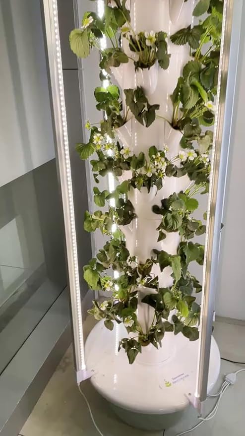 Aeroponic Vertical Tower Garden System 9 Layers with 4 Grow Ports 36 Plant Ports LED Light Kit Rockwool Pump &amp More Soil-Free Growing System for Indoor &amp Outdoor Home Growing