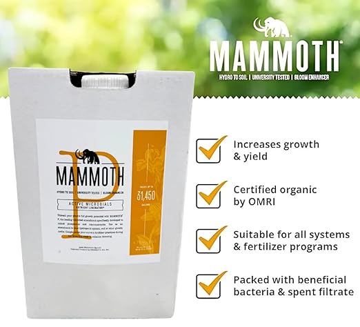 Mammoth P Organic Fertilizer Microbial Inoculants 16% Increase in Yield Maximize Phosphorous and Enhance Plant Health Nutrient Supplement Proven to Grow Bigger Yields - 1 Gallon/4 Liter