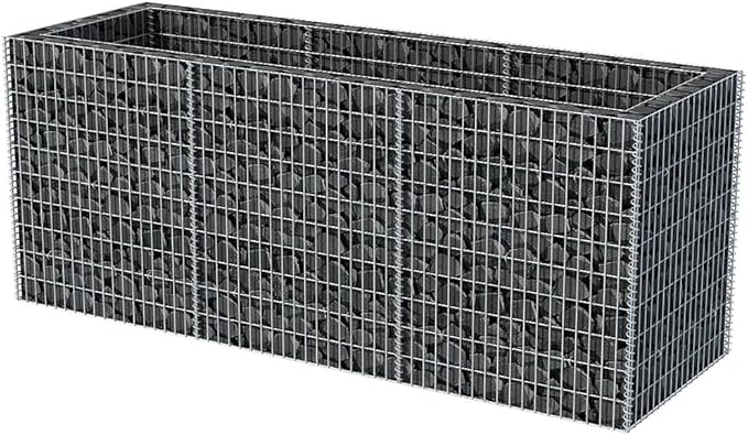 Gabion Raised BedRaised Garden Beds OutdoorIndustrial Rustic PlanterGabion Raised BedPlant BoxVertical Planterfor Backyard Patio Balcony Garden Steel 106.3x35.4x39.4