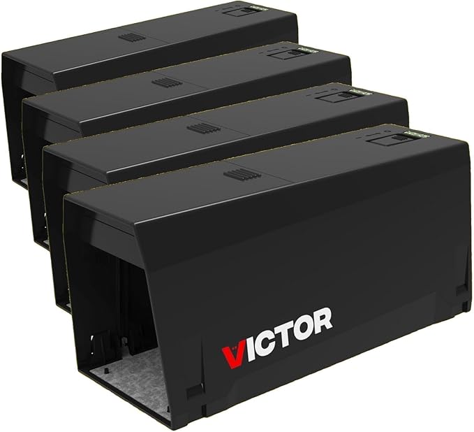 Victor Indoor Electronic Rat Trap Humane Electric Rat Traps Indoor for Home No Touch No See Traps - M241B - Quickly and Humanely Kill Rats Indoors - (Pack of 4)