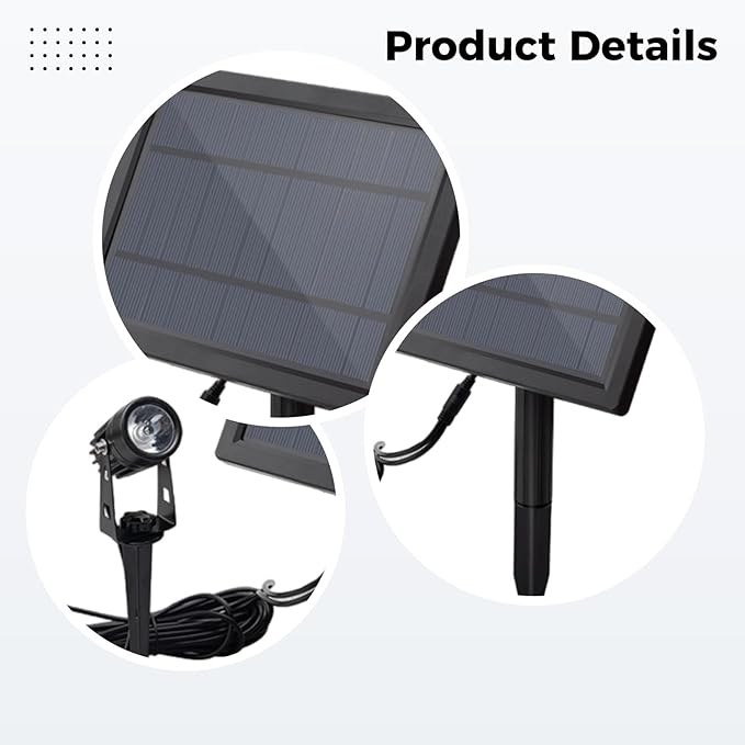 1-To-2 Led Solar Powered Spotlight Outdoor Lawn Garden Light Warm Yellow Waterproof Landscape Decorative Spotlight Auto On/Off For Patio Yard Pathway