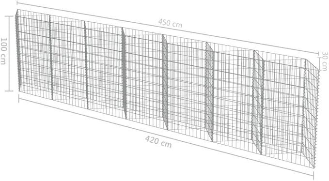 Outdoor Garden Gabion Wall Gabion Stone Basket Planter Raised Vegetable BedSteel Garden Decoration Galvanized Steel 177.2x11.8x39.4
