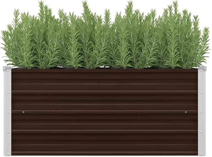 SKM Garden Raised Bed Garden Raised Bed Brown 39.4x15.7x17.7 Galvanized Steel