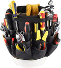 Gardening Tool Bucket Heavy Duty Gardening Organizer Tote with 56 Pockets 600D Garden Bags Storage Carrier for Garden Sturdy Canvas Tool Storage Set for Women Men Gardener(Black)