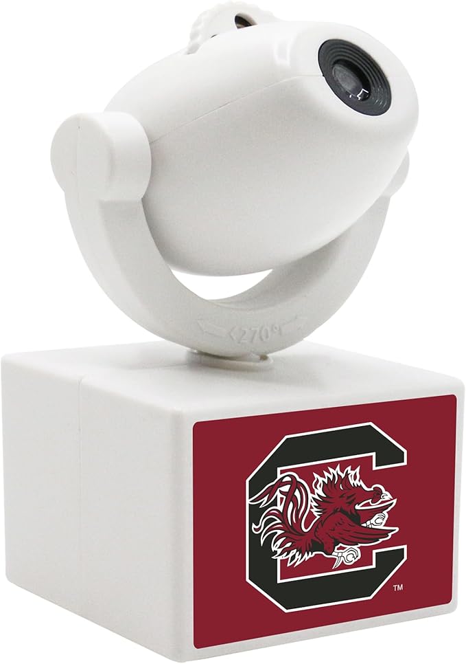 Sporticulture NCAA American Football South Carilona - Adjustable Led Mini Spotlight Projector with 6 Team Logo Designs - Portable &amp Rechargeable Spotlight - Battery-Operated - 4.375” x 3.125”
