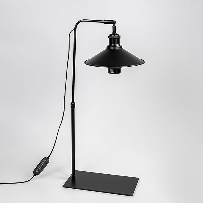 15ft Timer Cord Black Metal Shade Free Standing Plants Grow Stand Light 10W 4500K Full Spectrum Bulb Included Adjusted Height Retro Style