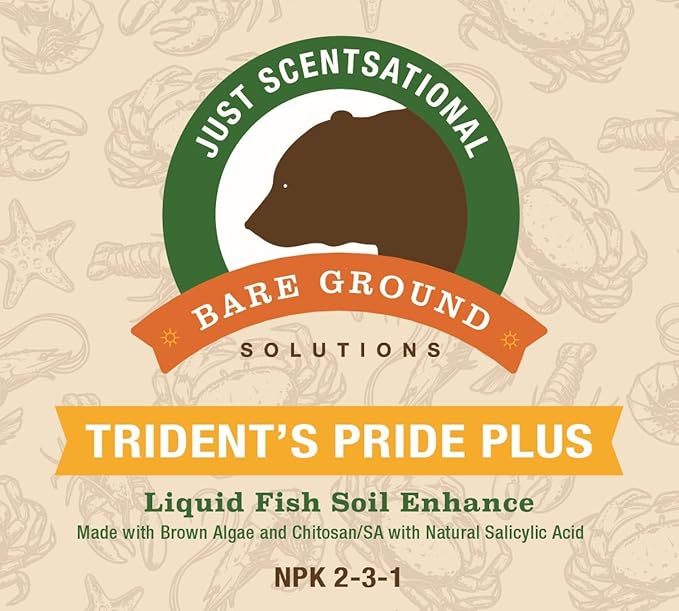 Just Scentsational TPCH-64G Trident's Pride Plus Organic Liquid Fish Fertilizer with Brown Algae Extract and Chitosan64 oz