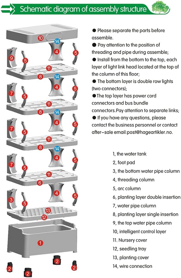 Hydroponics Tower Plants Vertical Hydroponics Grow Kits 5-Layer Indoor Gardening Greenhouse with Lights 85 Holes PVC Vegetables Plant Growing