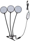 LED 45W Plant Grow Lamp with 3 Adjustable Heads USB Powered - Flexible 360° Bend Waterproof Design for Indoor Plants and Succulents