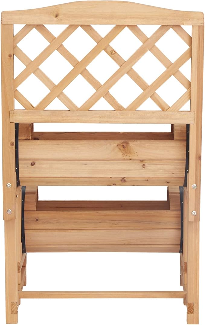 Raised Bed with Trellis Wood Garden Planter Box Free-Standing Planters Outdoor Elevated Garden Bed for Climbing Plants