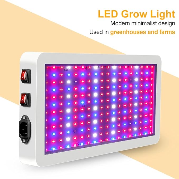 Full-Spectrum Plant Growth Light Potted Plant Light Waterproof Dimmable Dual-Mode Plant Light with Adjustable Cord for Hydroponic Indoor Plants Flowering Fruits Grow Lights1000w