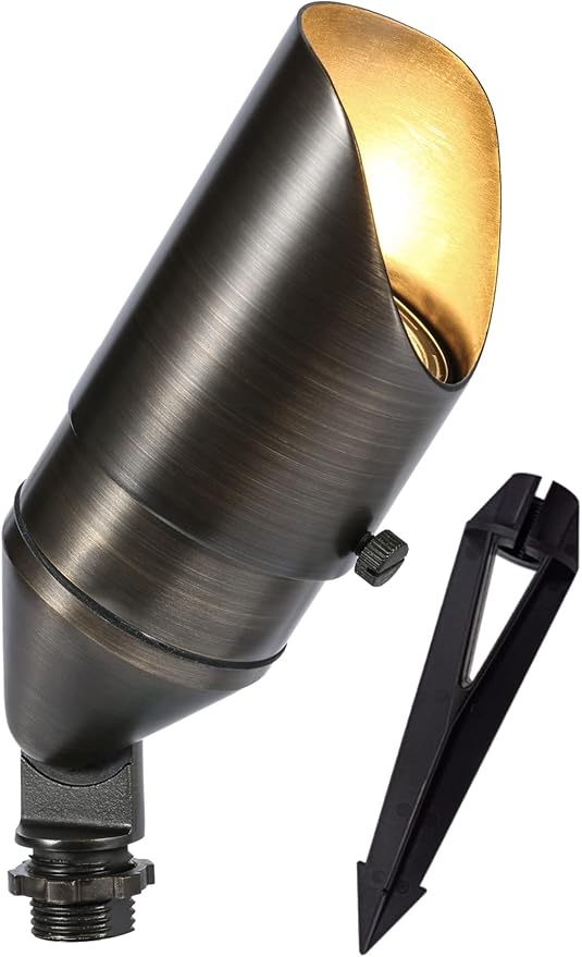 LED Spot Lights Outdoor Landscape Lighting 118 - Solid Brass Spotlight LED Yard Lights Security Landscape Lights for Beautiful Bright Long Lasting Home Garden Area Deck Lighting (No Bulb)