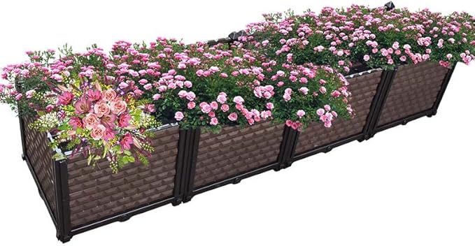 YSUEFIJO Raised Garden Bed for Vegetables Planter Box for Outdoor Plants Flowers Planting Raised Container Planter Raised Beds for Planting Outdoor Plants Vegetables