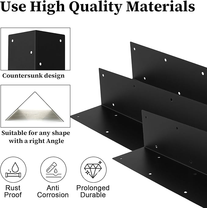 4Pcs Raised Garden Bed Corner Bracket Rustproof Raised Bed Corners Metal Connectors with Screws 11x 3x 3 Right Angle Garden Bed Corner Fixing Bracket for Wood Furniture Vegetable Planter Garden