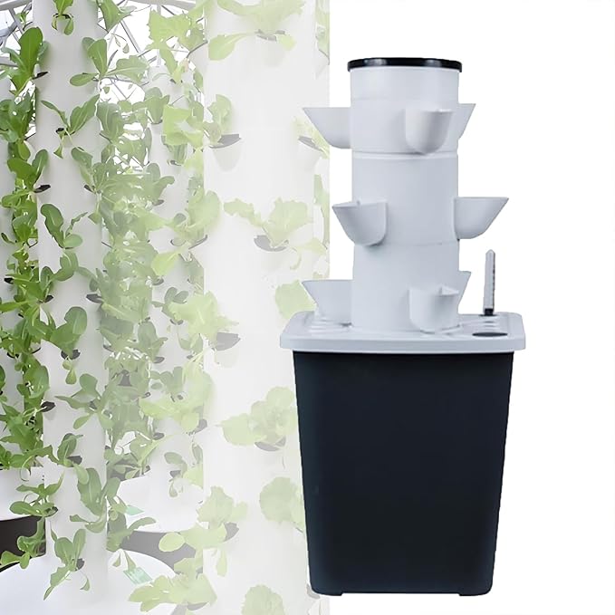 Hydroponic Planting System Kit Indoor Vertical Planting Garden Box Suitable for Fresh Herbs Vegetables and Fruits(15 Holes)