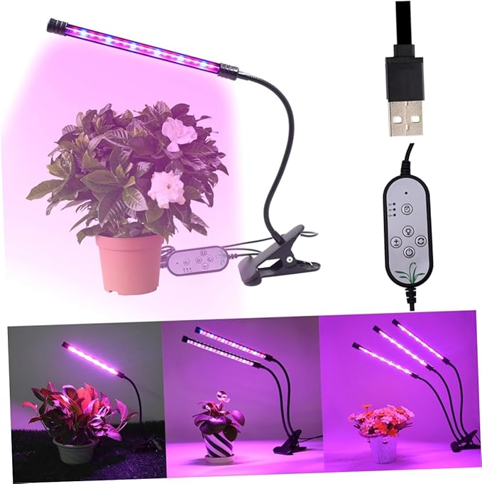 UPKOCH 9w Adjustable Led Grow Light Dimmable Levels Timer for Indoor Plants for Fruit Vegetable Growth Uv Grow Lights