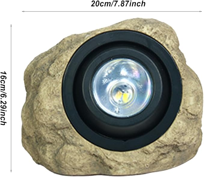 Solar Rock Spot Light – Outdoor Garden Landscape Spotlight | Waterproof Resin Simulated Stone Lamp | LED Lawn Tree Illumination | Solar-Powered Yard Decoration Pathway Accent Lighting