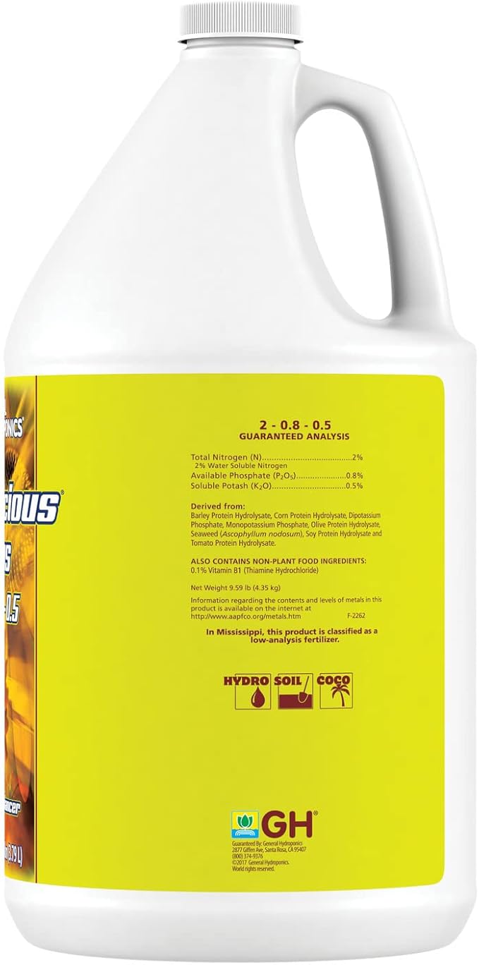 General Hydroponics HGC732207 Floralicious Plus Vitality Enhancer Plant Nutrient 1-Gallon Yellow General Hydroponics Floralicious Plus for Gardening 1-Gallon