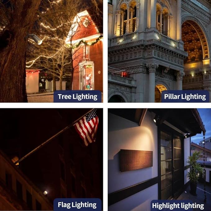 Gardenreet Brass Low Voltage Spot Downlights 12V Outdoor LED Landscape Down Lights for Tree Garden Yard Architectural with 5W MR16 LED Bulb 2700K Warm White(4 Pack)