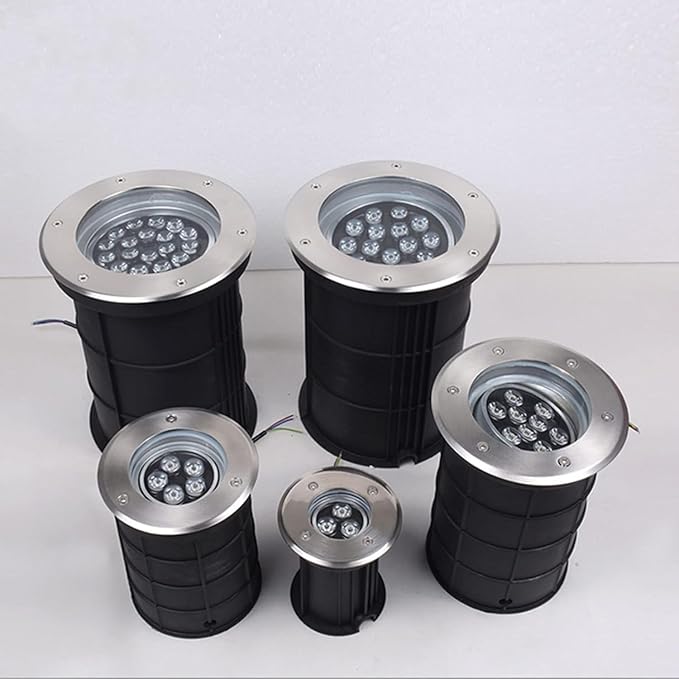 Adjustable Angle LED Underground Spotlight - IP65 Waterproof Embedded Landscape Light for Garden Driveway Deck and Steps - Warm White 12W &amp Blue 12W Options AC85-265V